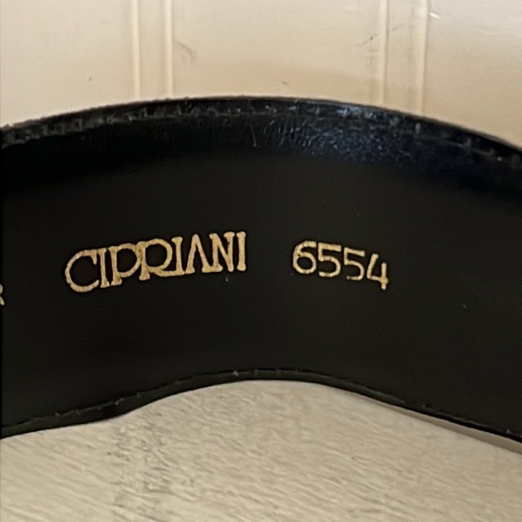 Vintage Cipriani wide Y2K lizard grain leather belt main image 6